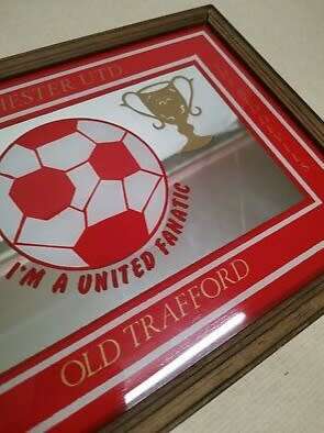 Manchester United Red Devils Framed Mirror - Old Trafford 1970s