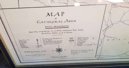 MAP OF NATAL DRAKENSBERG 1948