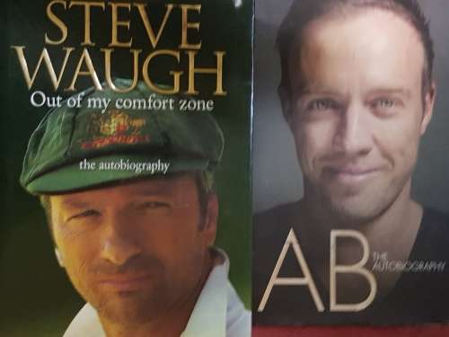 STEVE WAUGH Out of My Comfort Zone AND AB DEVILLIERS The Autobiography CRICKET