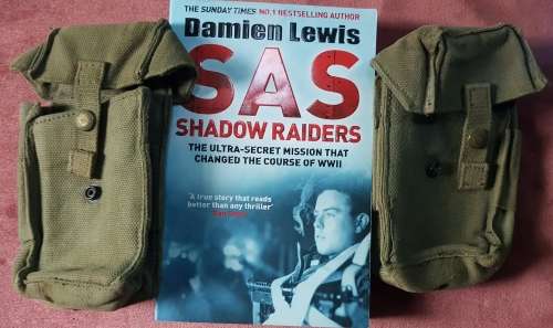 SAS SHADOW RAIDERS by Damien Lewis AND  TWO SADF AMMO POUCHES