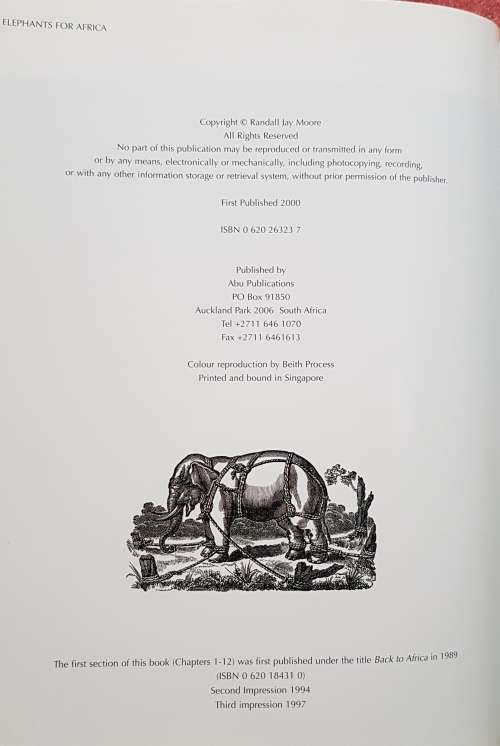 Signed First Edition Africana Elephants For Africa Rare
