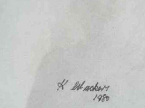 K WACKER PRINT SIGNED