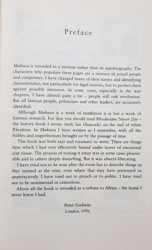 MUKIWA by Peter Godwin signed copy AND Under Our Skin Donald McRae