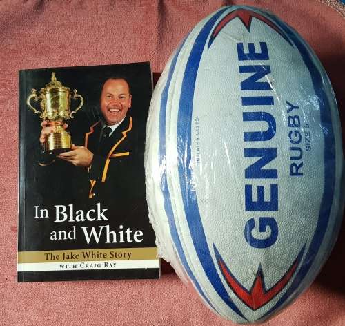In Black and White Jake White SIGNED Brand New Size 5 Rugby Ball RUGBY SIGNED