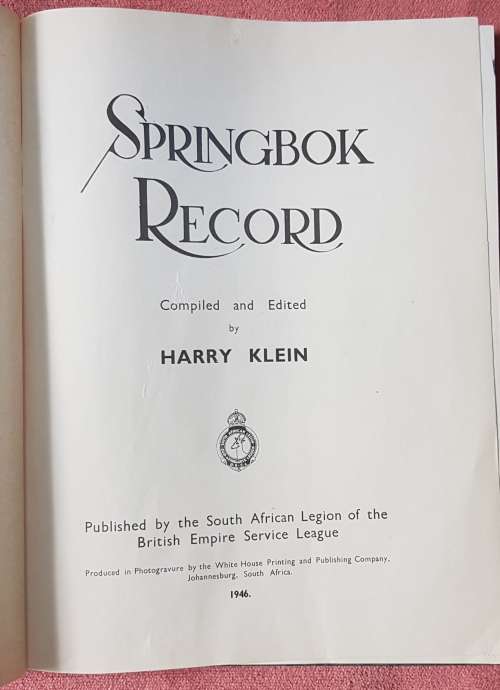 Springbok Record 1946 plus poster of Ribbons of British Decorations