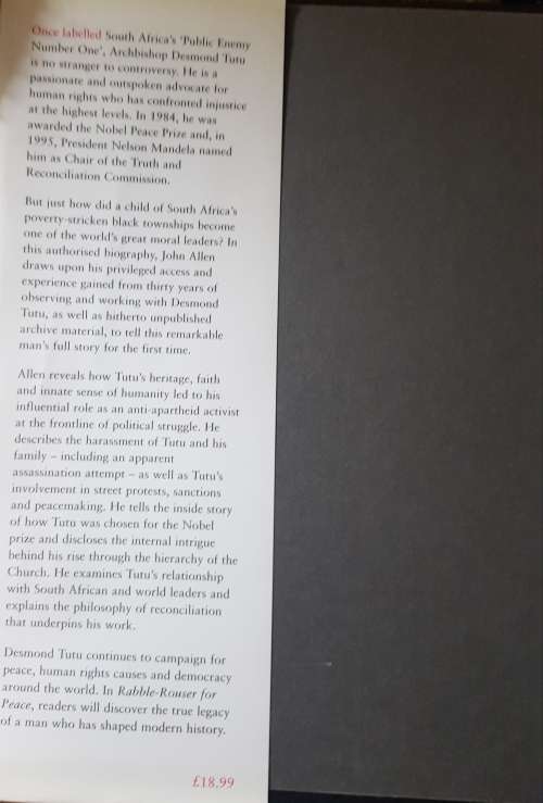 Desmond Tutu Rabble-Rouser For Peace by John Allen