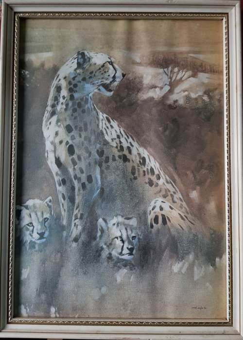 MARK ENSLIN leopard COLOR LITHO PRINT 1980