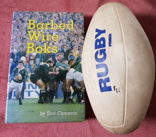 Barbed Wire Boks by Don Cameron AND Vintage Desk Rugby Ball