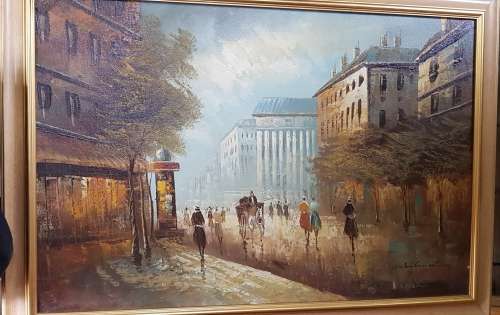L Cannning Signed Oil on Board