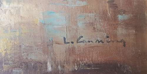 L Cannning Signed Oil on Board
