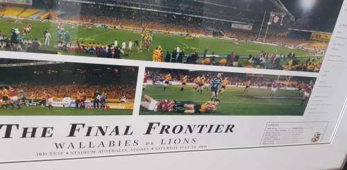 Wallabies v Lions  THE FINAL FRONTIER LIMITED EDITION NO 117 Certificate of Limitation Signed RUGBY