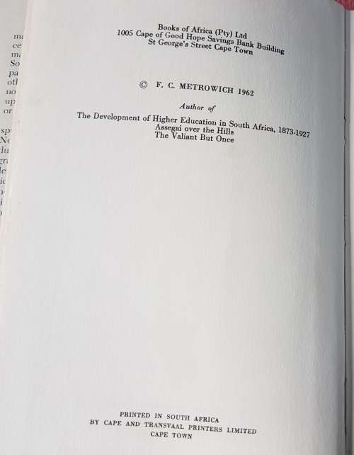 Scotty Smith. South Africa`s Robin Hood. First Edition.