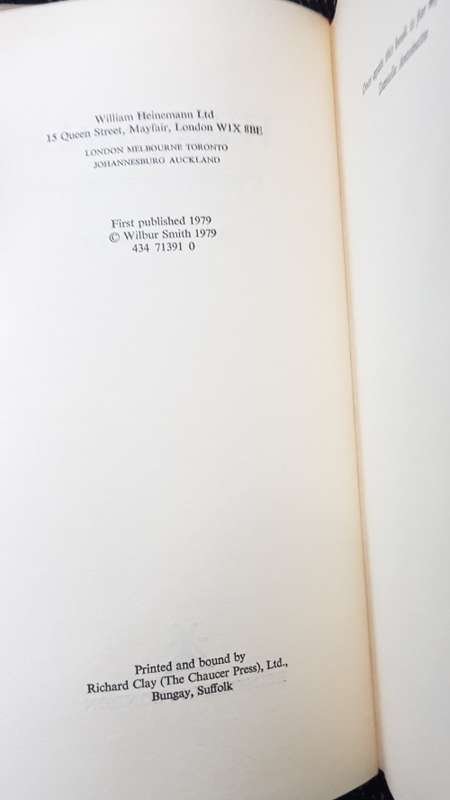 First Edition Wilbur Smith Heinemann Wild Justice
