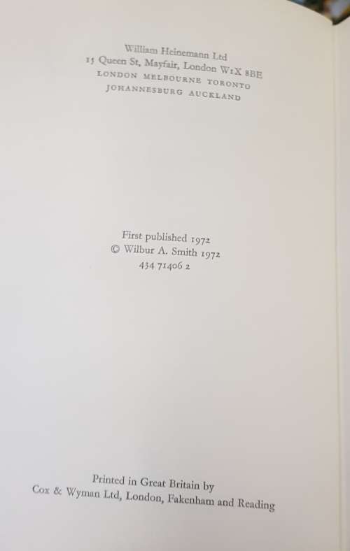 Heinemann First Edition Wilbur Smith