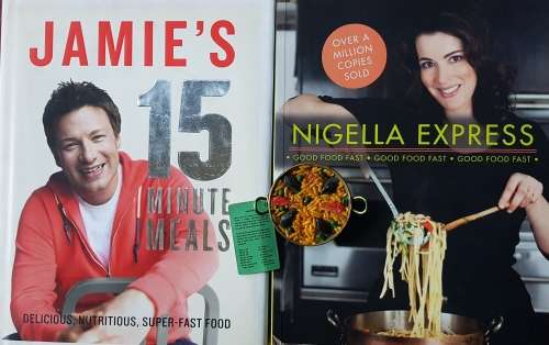 Jamie Oliver Jamie's 15-Minute Meals AND Nigella Lawson Nigella Express AND Recipe Fridge Magnet