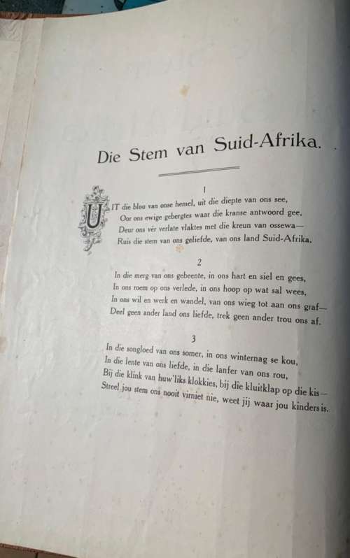 Die Stem van Suid Afrika Signed & enscribed by  Walter Spiethoff