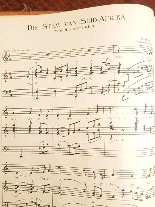Die Stem van Suid Afrika Signed & enscribed by  Walter Spiethoff