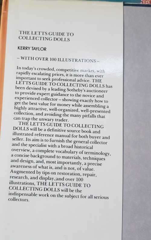Doll Collecting, First Edition- The Letts Guide to collecting dolls by Kerry Taylor