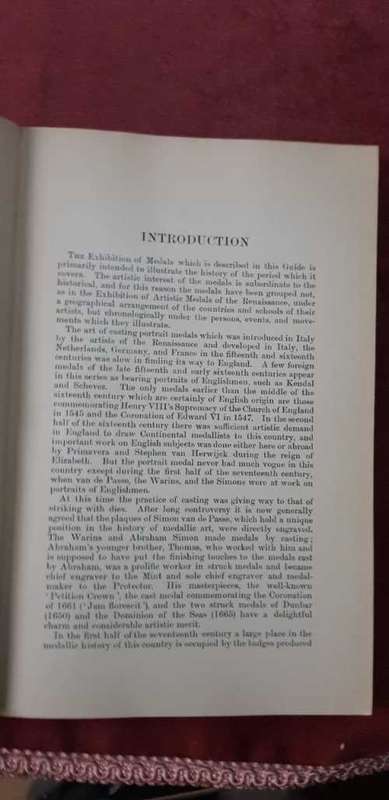 Medals 1924 First Edition   A guide to the exhibition of Historical Medals  in the British Museum.