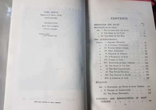 Celestine Prophecy and St Therese of Lisieux - (RARE ! 1947, First Edition)