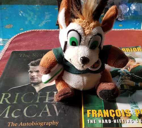Springboks Rugby François Pienaar, signed ! and Richie McCaw and Springboks mascot