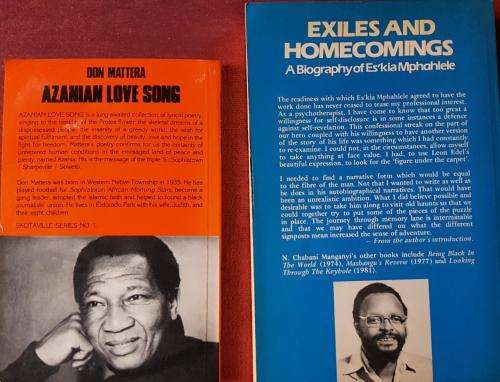 Don Mattera and Chabani Manganyi  Azanian Love Songs and Exiles and Homecomings