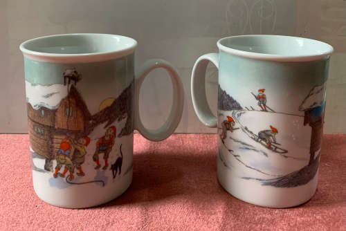 Porsgrund Norway Pair of ceramic mugs