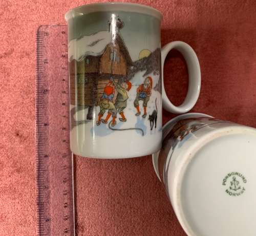 Porsgrund Norway Pair of ceramic mugs