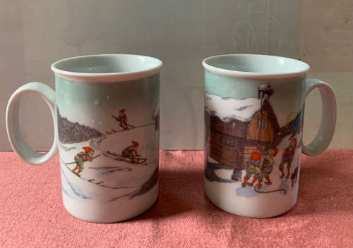 Porsgrund Norway Pair of ceramic mugs