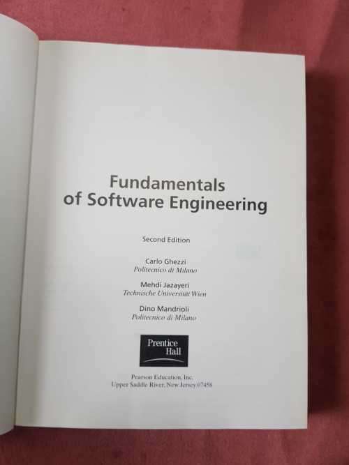 Software Engineering - Fundamentals of Software Engineering by Carlo Ghezzi  Mehdi Jazayeri  Dino