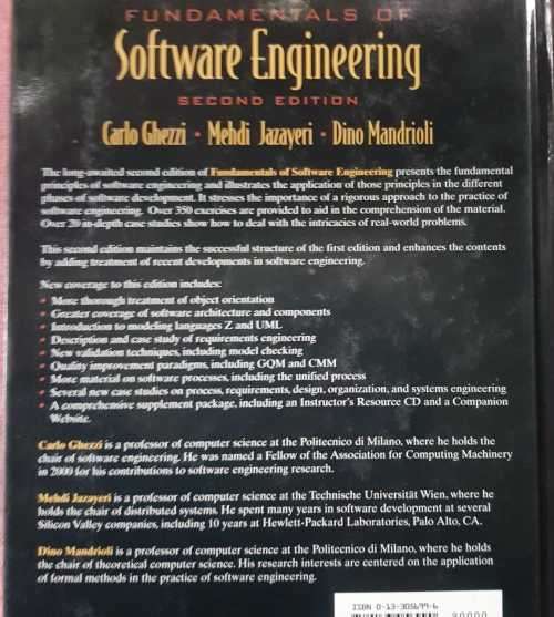 Software Engineering - Fundamentals of Software Engineering by Carlo Ghezzi  Mehdi Jazayeri  Dino