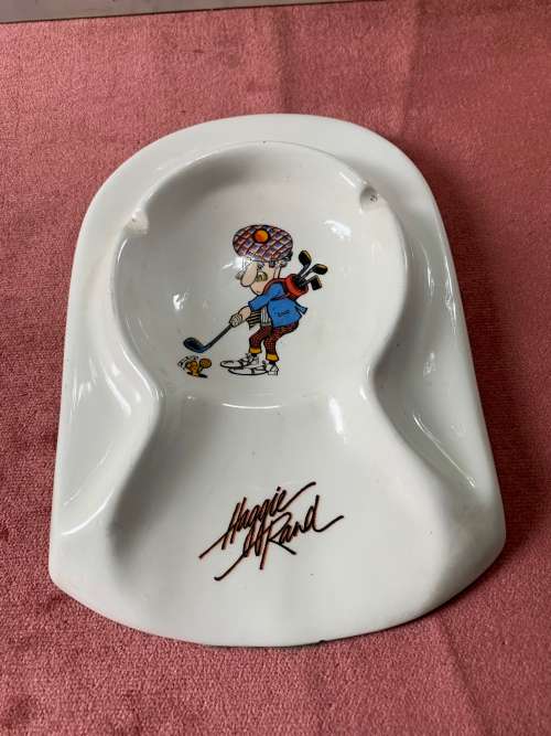 Golf - The Complete Woman Golfer, signed copy  AND golf putting ceramic ashtray
