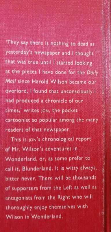 Zapiro Signed Copy and Wilson in Wonderland, Rare Cartoons Harold Wilson