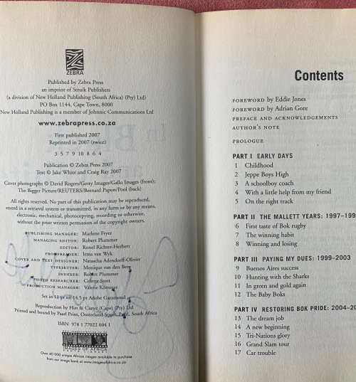 Springboks in Black and White Signed Copy & Springboks Notebook with Trophy