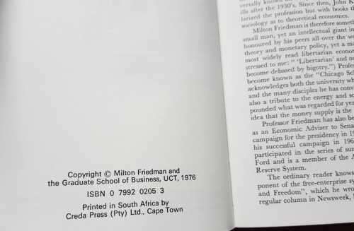 Milton Friedman in South Africa