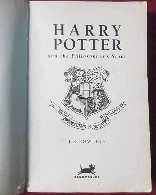 Harry Potter and Philosophers Stone, Rare First Edition Young Dumbledore back cover Reduced price !
