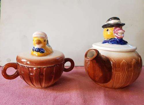 Otagiri farm animals teapot and sugar bowl.  Made in Japan, Vintage !