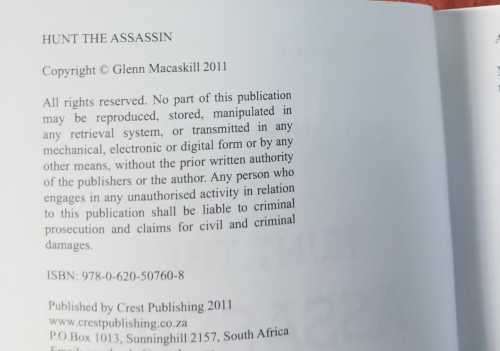 Hunt the Assassin - signed copy ! by Glenn Mascaskill
