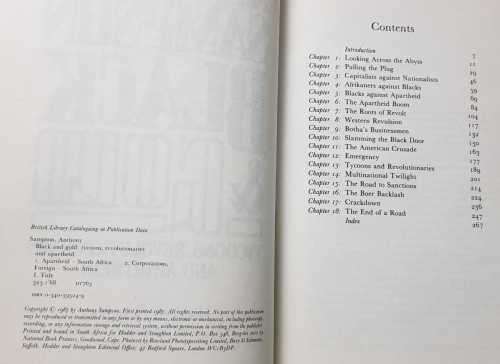 Black and Gold - First Edition - Tycoons Revolutionaries and Apartheid by Anthony Sampson