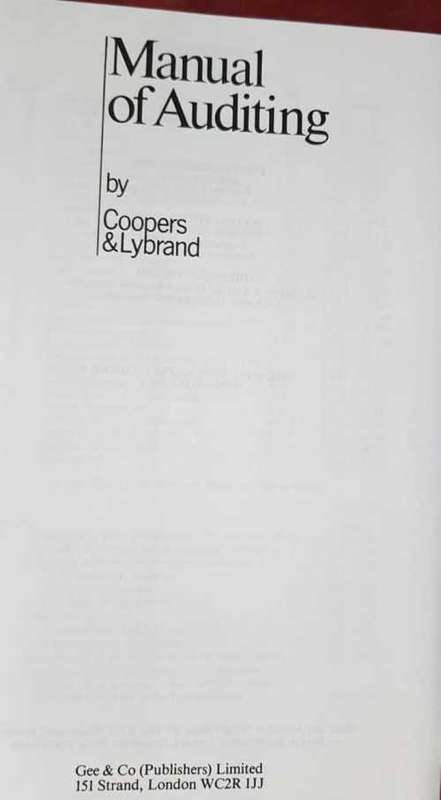 Coopers and Lybrand - manual of auditing