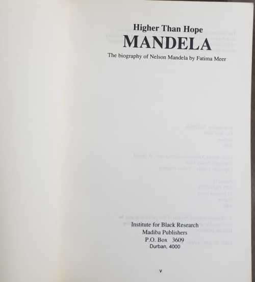 Mandela Fatima Meer Kgalema Motlanthe ANC First Editions