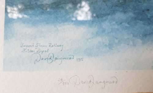 Rare David Langmead Signed Zimbabwe Limited Edition 29/800 Umgeni Steam Railway Hilton Depot