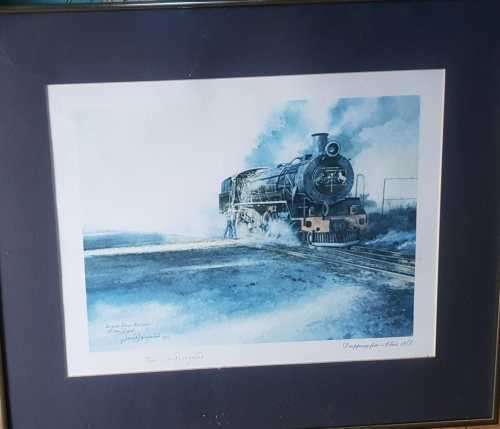 Rare David Langmead Signed Zimbabwe Limited Edition 29/800 Umgeni Steam Railway Hilton Depot