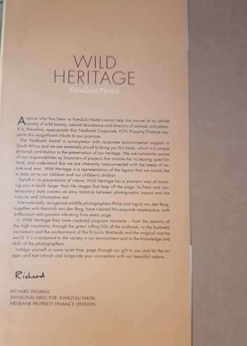 Wild Heritage, Signed by Philip and Ingrid van den Berg / Heinrich van den Berg, First Edition