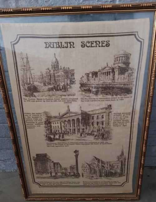 Dublin Ireland Scenes of Dublin vintage framed print on canvas