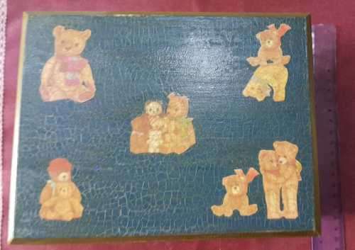 Bear Box two layers  childrens stationary craft box