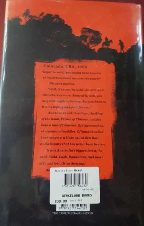 Signed copy Australian Heist by James Phelps First Edition