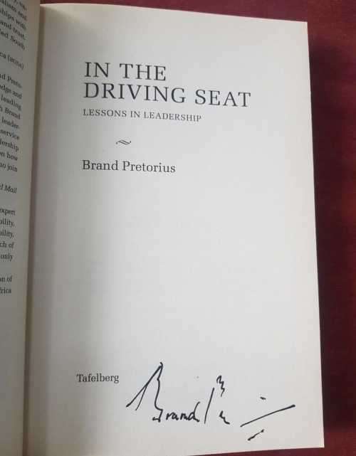God Spies and Lies and In the Driving Seat signed by Brand Pretorius