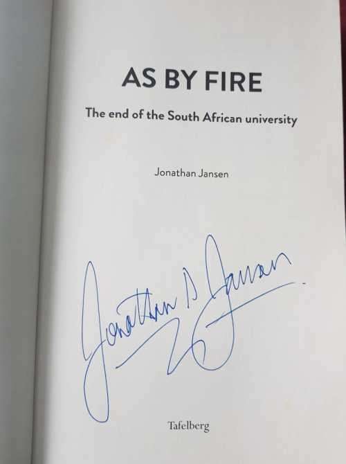 Mukiwa and As by Fire signed by author Jonathan Jansen
