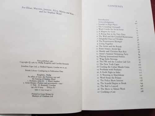 Profumo Affair An Affair of State, First Edition